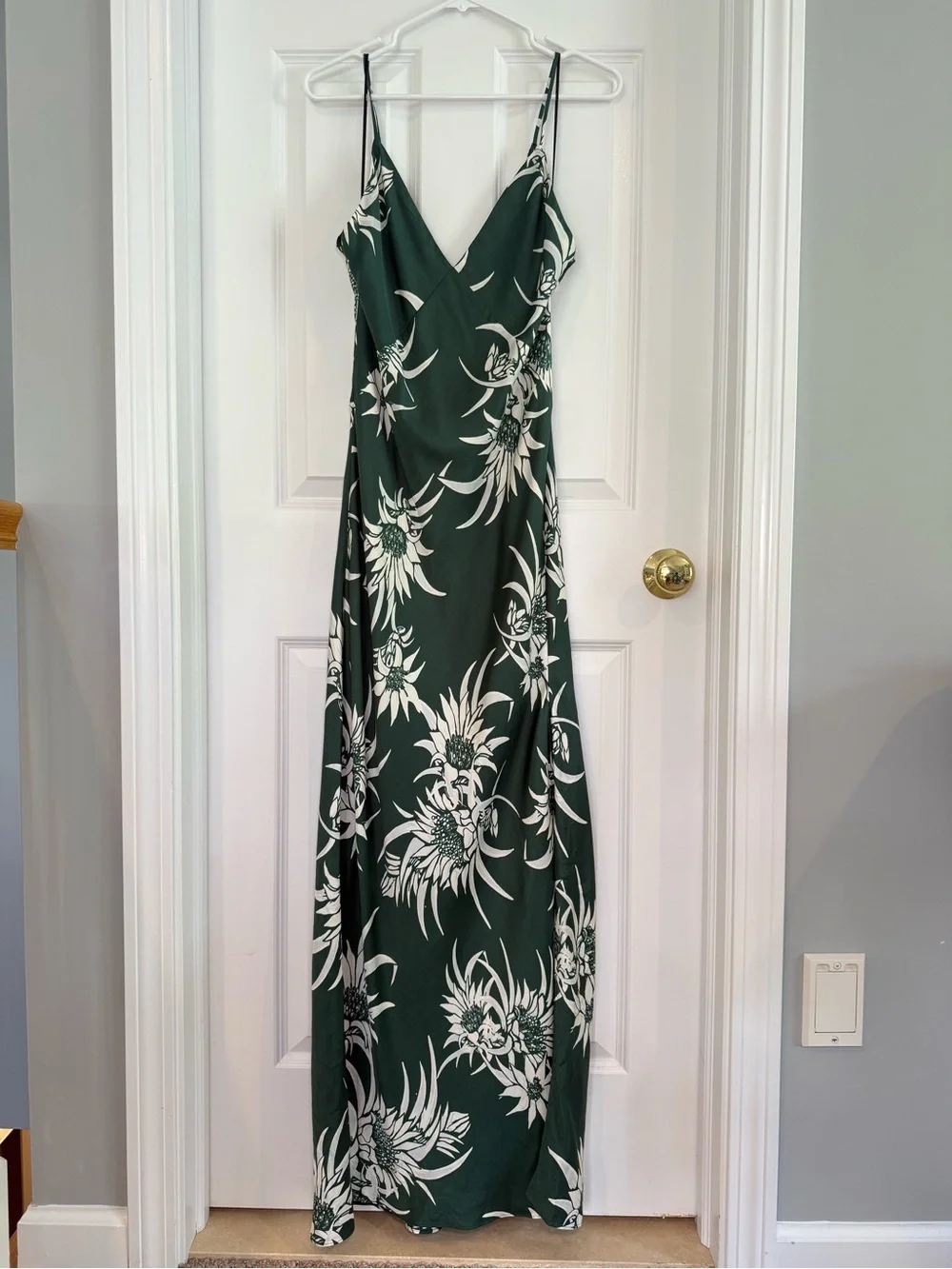 Rag & Bone Larissa Silk Slip Dress in Green Multi Size 6 - Picture 3 of 13